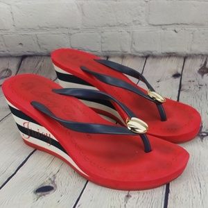 Festive Juicy heeled flip flops
